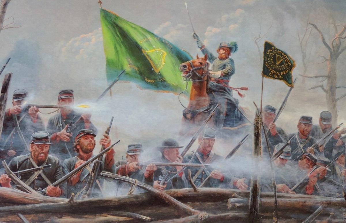 Colonel Randal McGavock leading the 10th Tennessee Infantry in battle